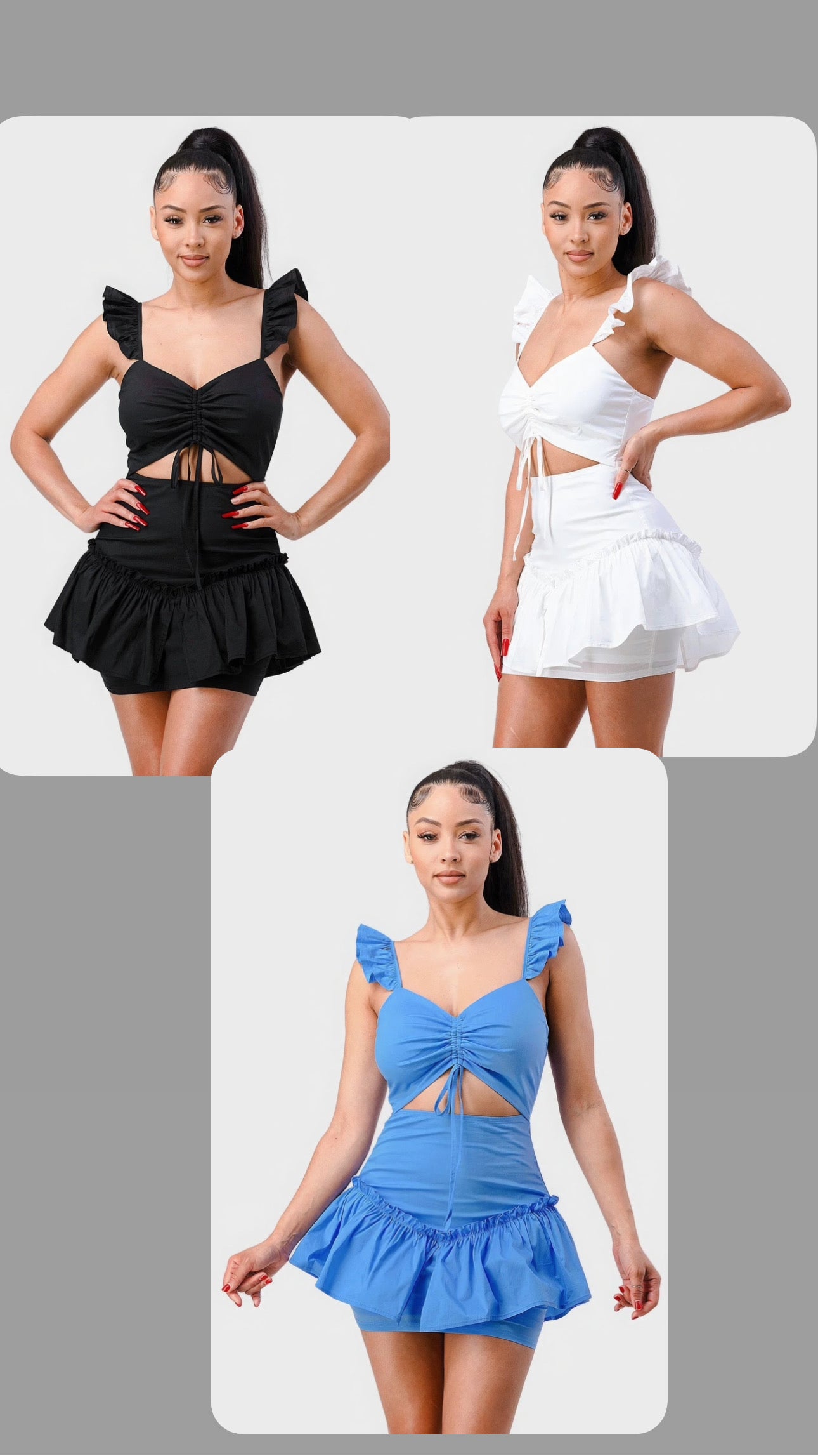 Sweetheart Ruffle Flutter Dress (3 Colors)