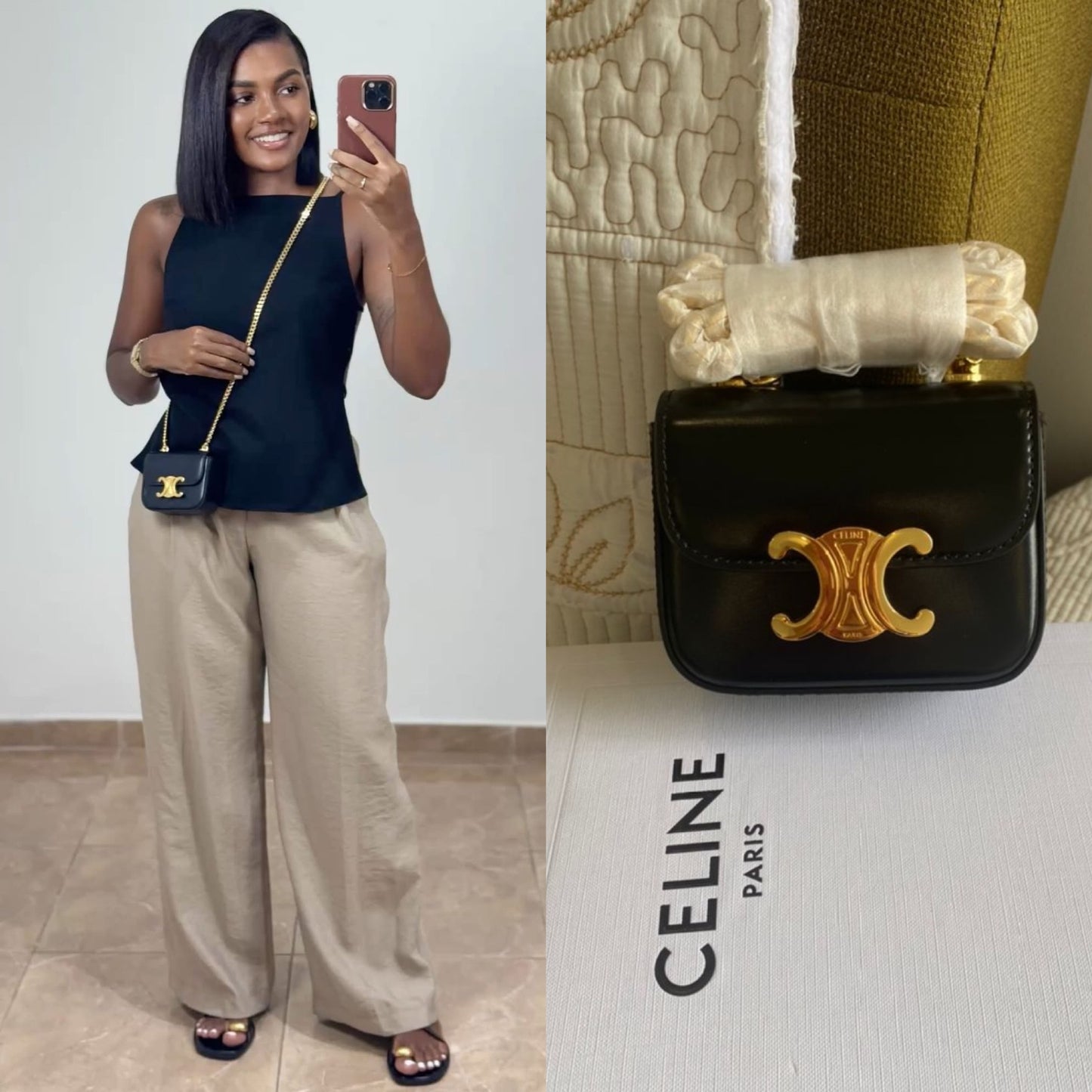 MINI CHAIN CLAUDE IN SHINY CALFSKIN