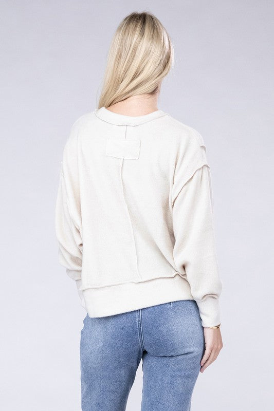 Pull surdimensionné Hacci en mélange brossé