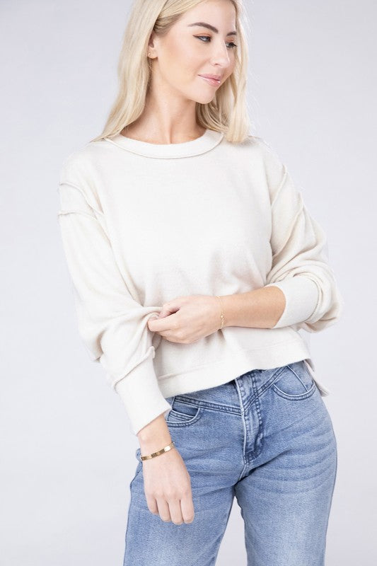 Pull surdimensionné Hacci en mélange brossé