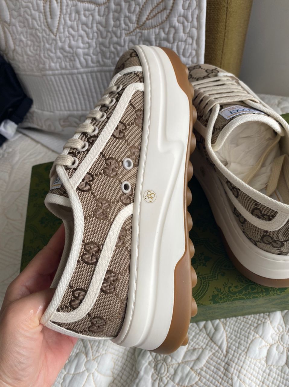 Beige & Ebony GG Canvas Sneaker Women’s Sz 11 | Ready to ship