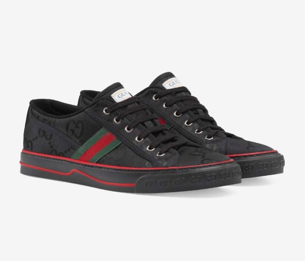 PRÊT À EXPÉDIER | Baskets de tennis GG noires pour femmes Sz 9