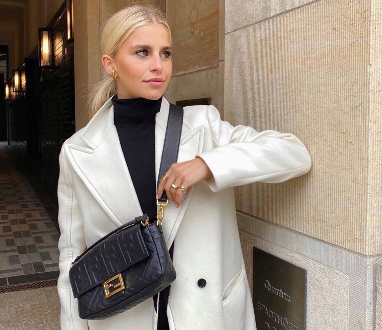 READY TO SHIP Black Baguette Large | Fendi