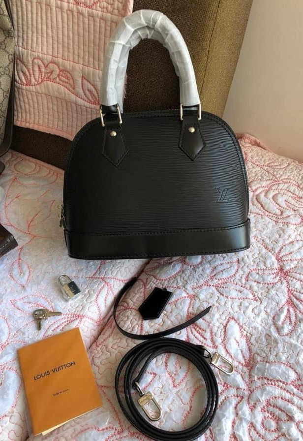 Cuir Epi Noir Alma BB (2 Sangles)