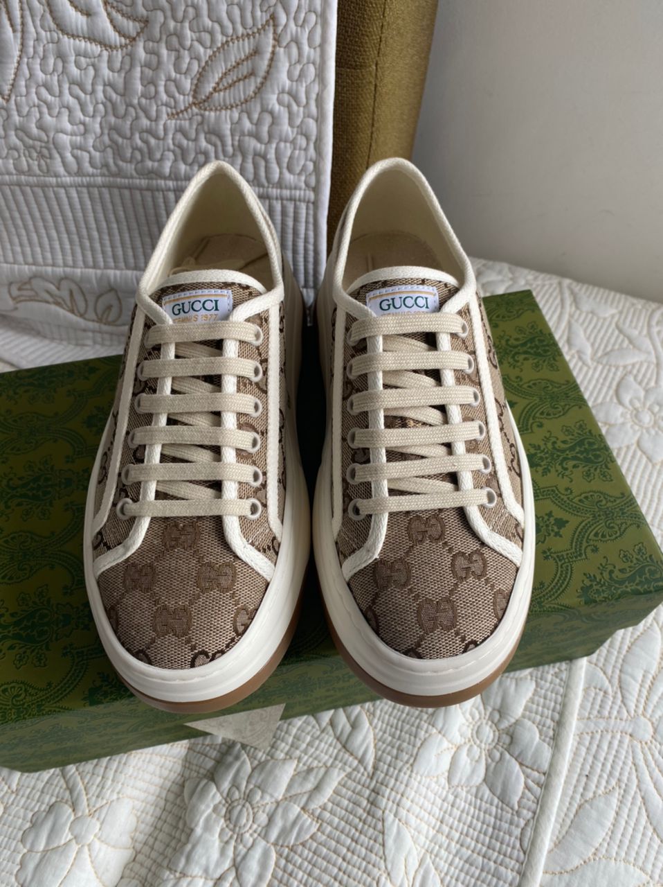 Beige & Ebony GG Canvas Sneaker Women’s Sz 11 | Ready to ship