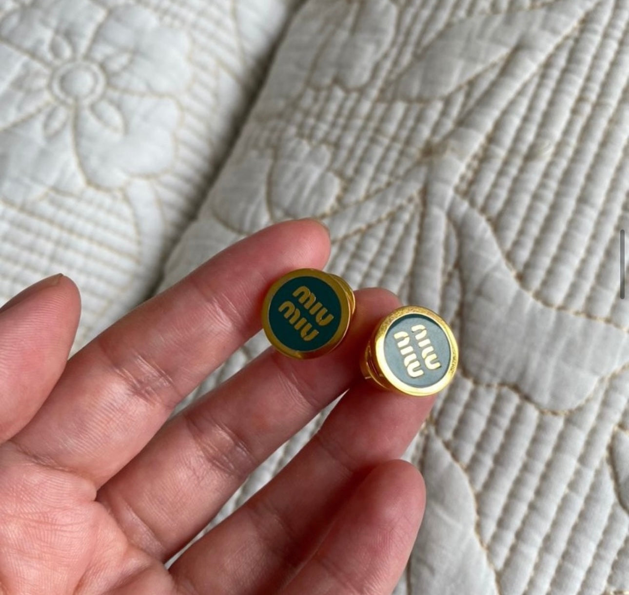 Green MIU MIU Earrings