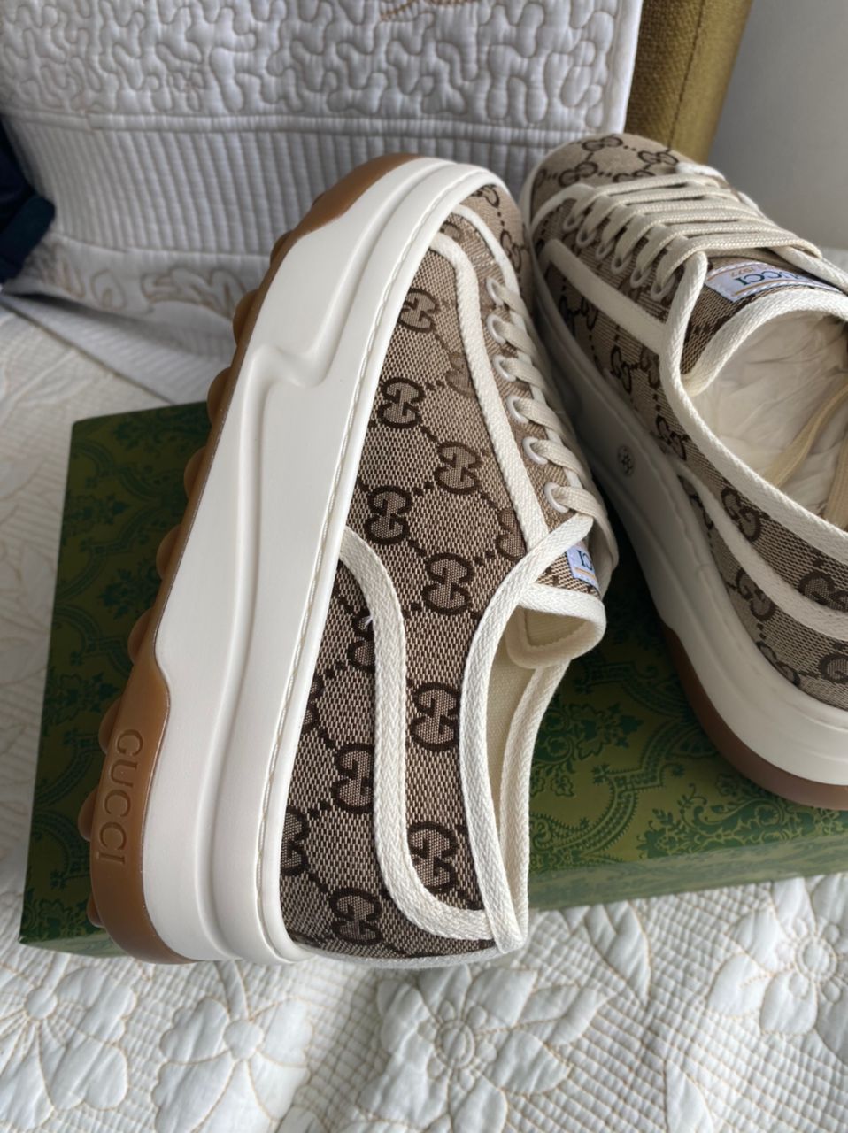 Beige & Ebony GG Canvas Sneaker Women’s Sz 11 | Ready to ship