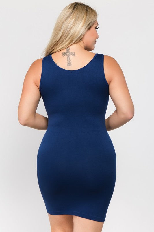 Vestido sin mangas de talla grande