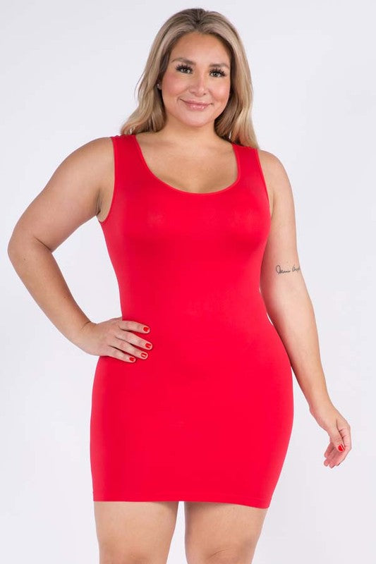 Vestido sin mangas de talla grande