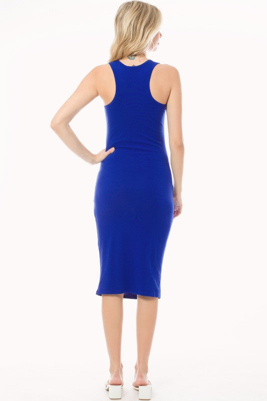 Vestido midi sin mangas con espalda cruzada (10 colores)