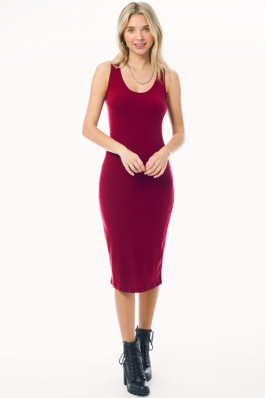 Vestido midi sin mangas con espalda cruzada (10 colores)
