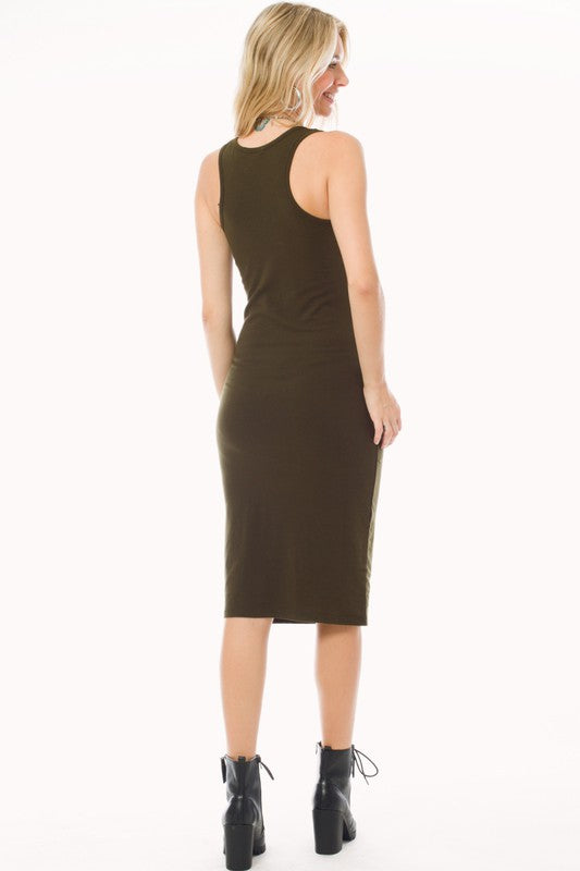 Vestido midi sin mangas con espalda cruzada (10 colores)
