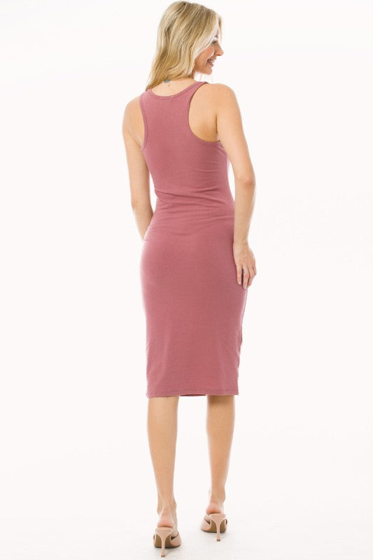 Vestido midi sin mangas con espalda cruzada (10 colores)