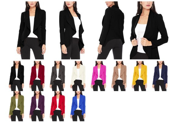 Solid Stretch Essential Blazer (15 Colors) Small Med Large