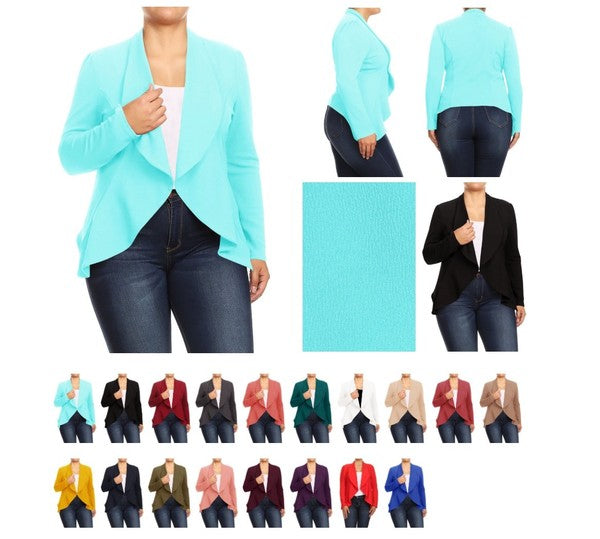 Blazer esencial liso plus (más colores)