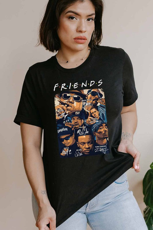 Camiseta con gráfico de amigos de Hip Hop