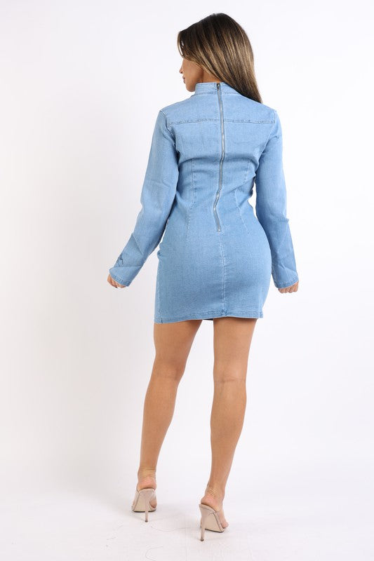 Vestido vaquero con flecos y tachuelas (2 colores)