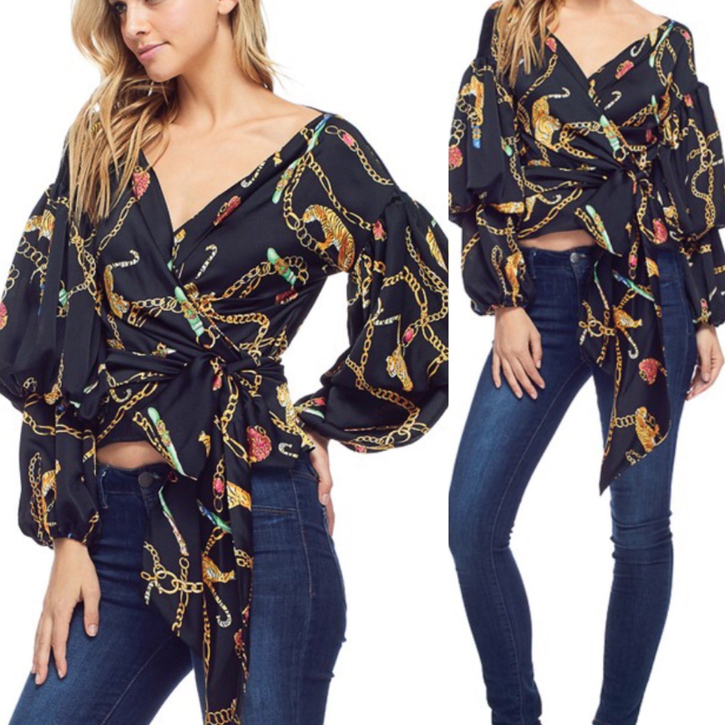 “Locked In” Wrap Blouse