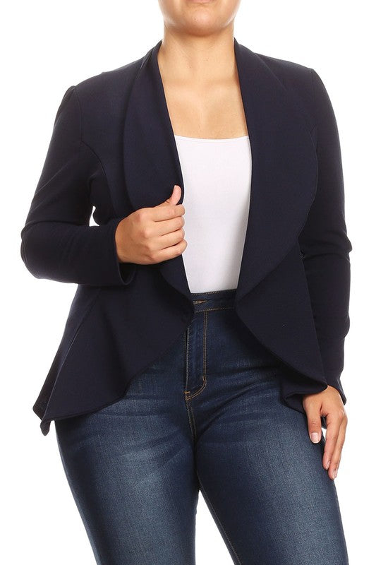 Blazer esencial liso plus (más colores)