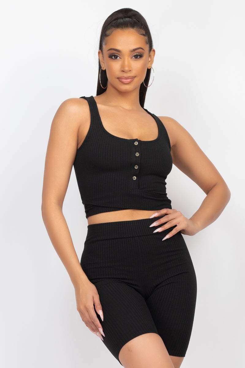 Ensemble short de motard tricoté