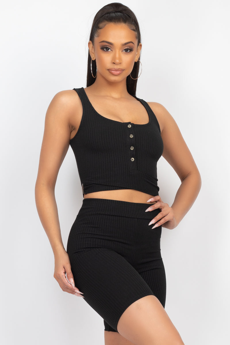 Ensemble short de motard tricoté
