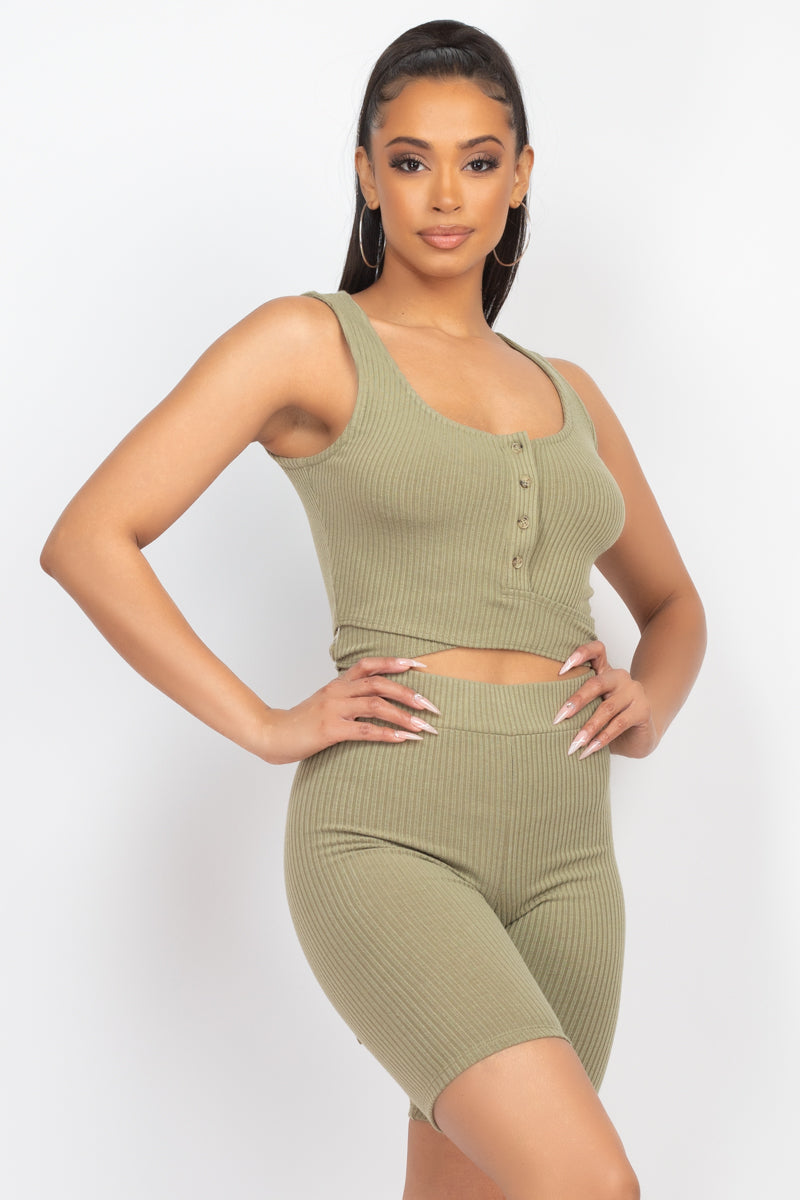 Ensemble short de motard tricoté