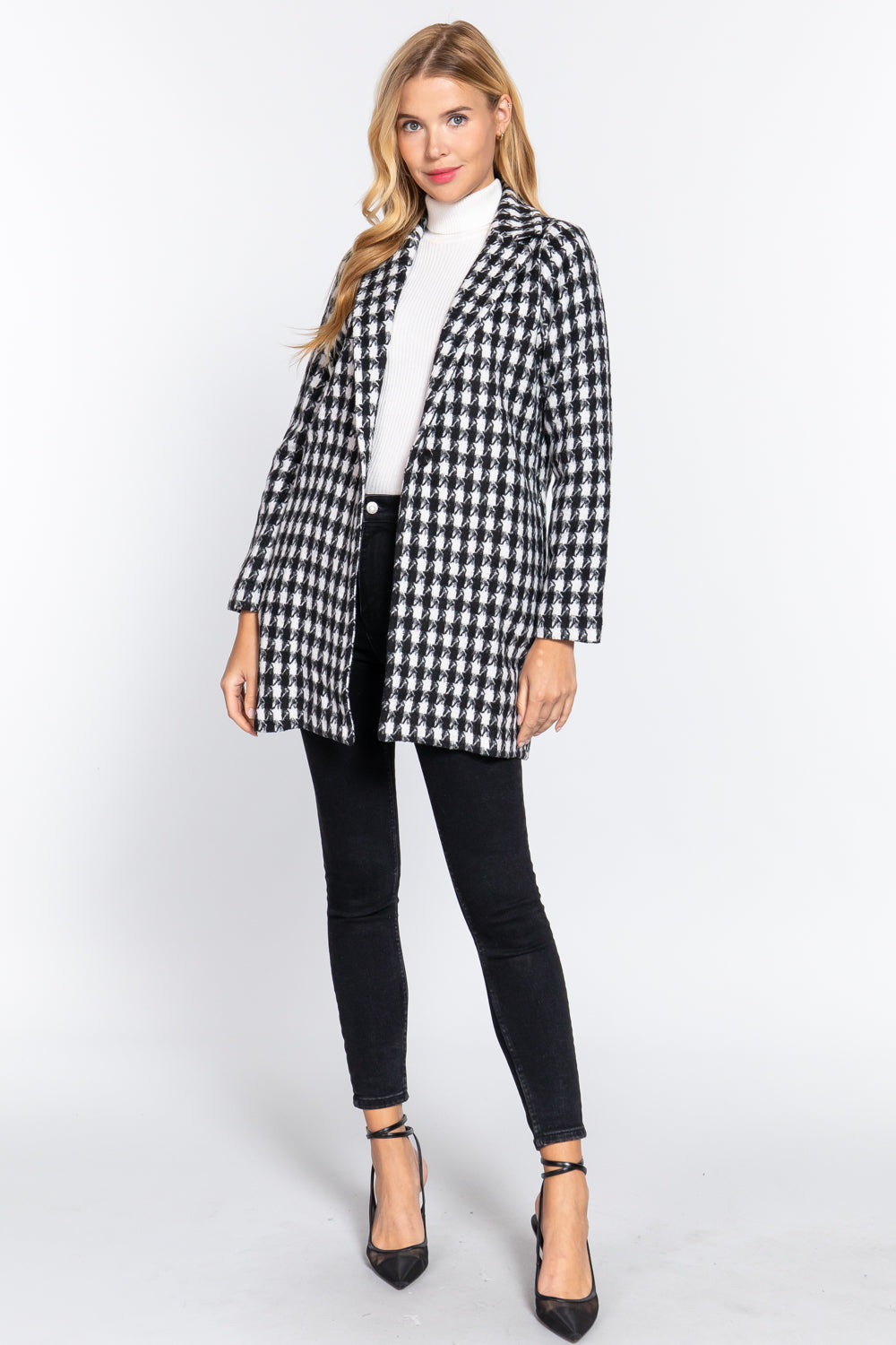 Veste Jacquard à Un Bouton