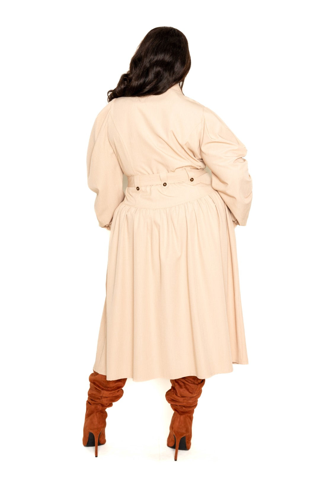 Robe veste trench à manches bouffantes (2 couleurs)
