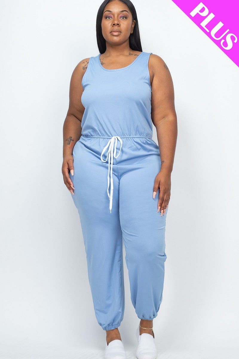 Combinaison de jogging à taille élastique Plus (plusieurs couleurs)