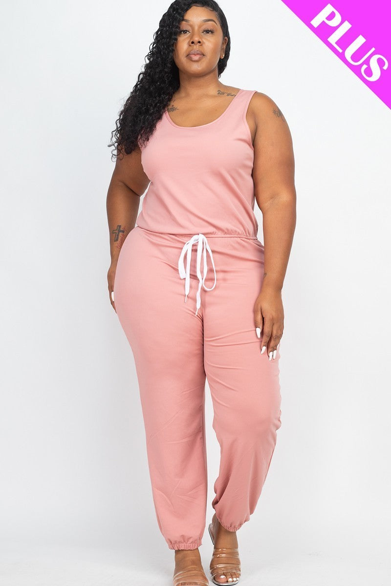 Combinaison de jogging à taille élastique Plus (plusieurs couleurs)