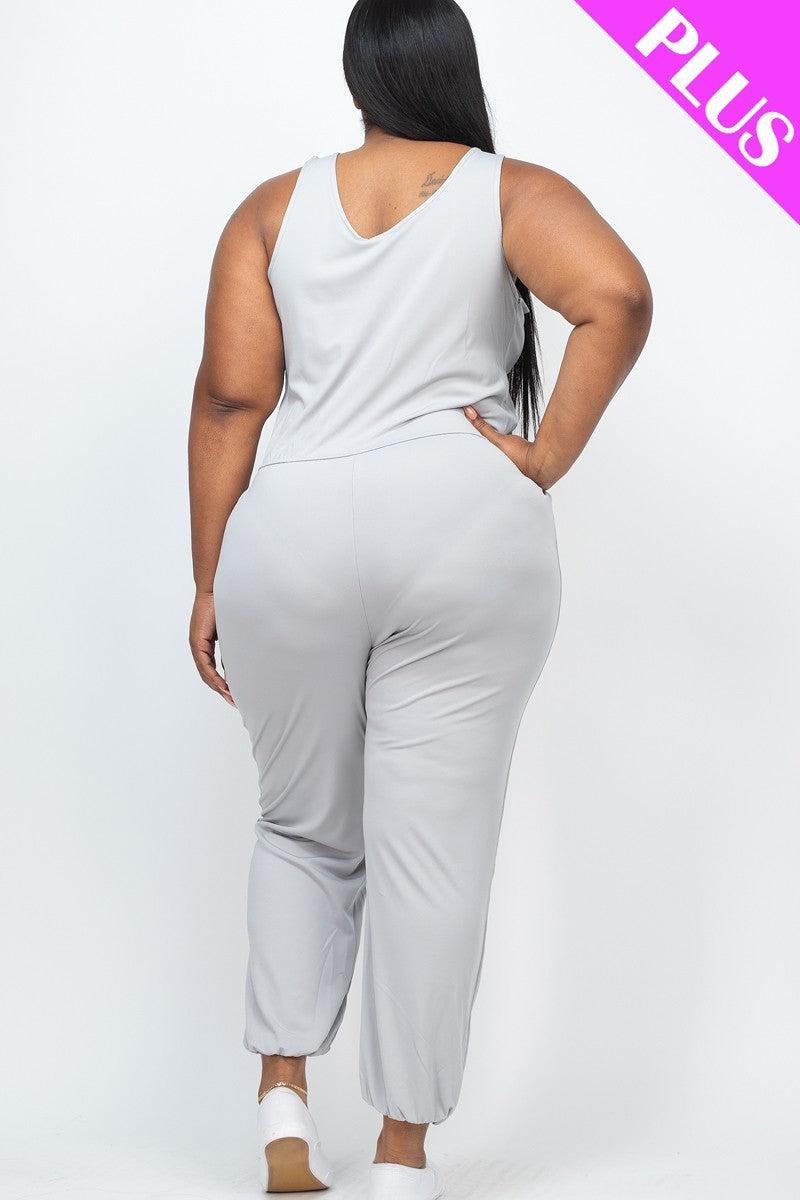 Combinaison de jogging à taille élastique Plus (plusieurs couleurs)