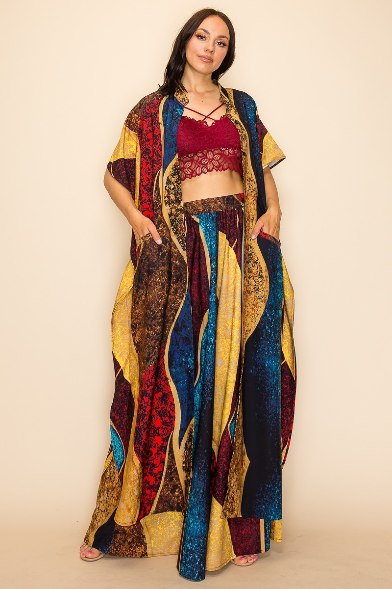 Conjunto de pantalón ancho estampado Bali