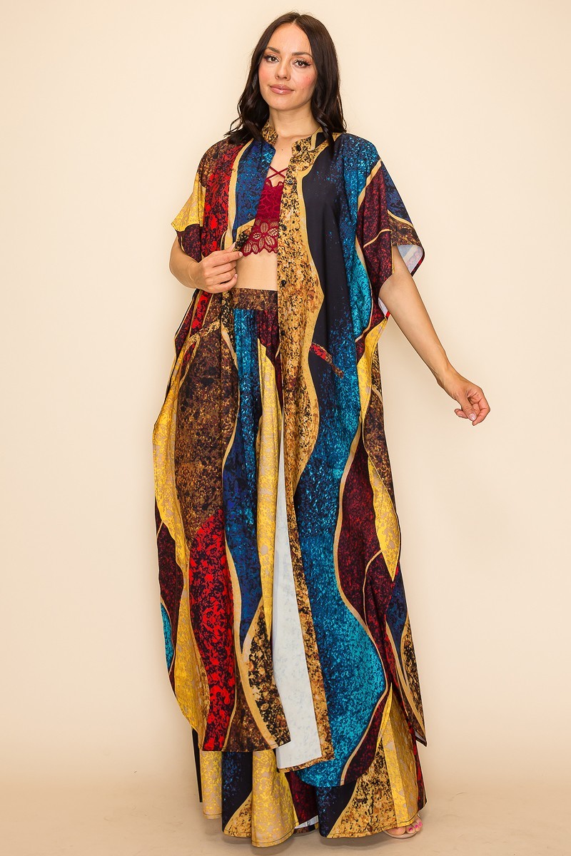 Conjunto de pantalón ancho estampado Bali