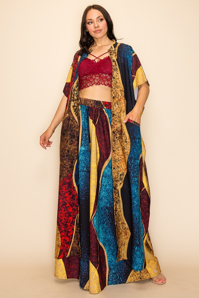 Conjunto de pantalón ancho estampado Bali