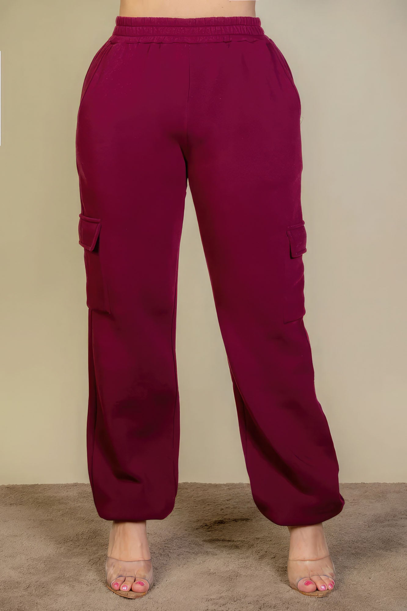 Pantalon de survêtement avec cordon de serrage et poche latérale de grande taille (4 couleurs)