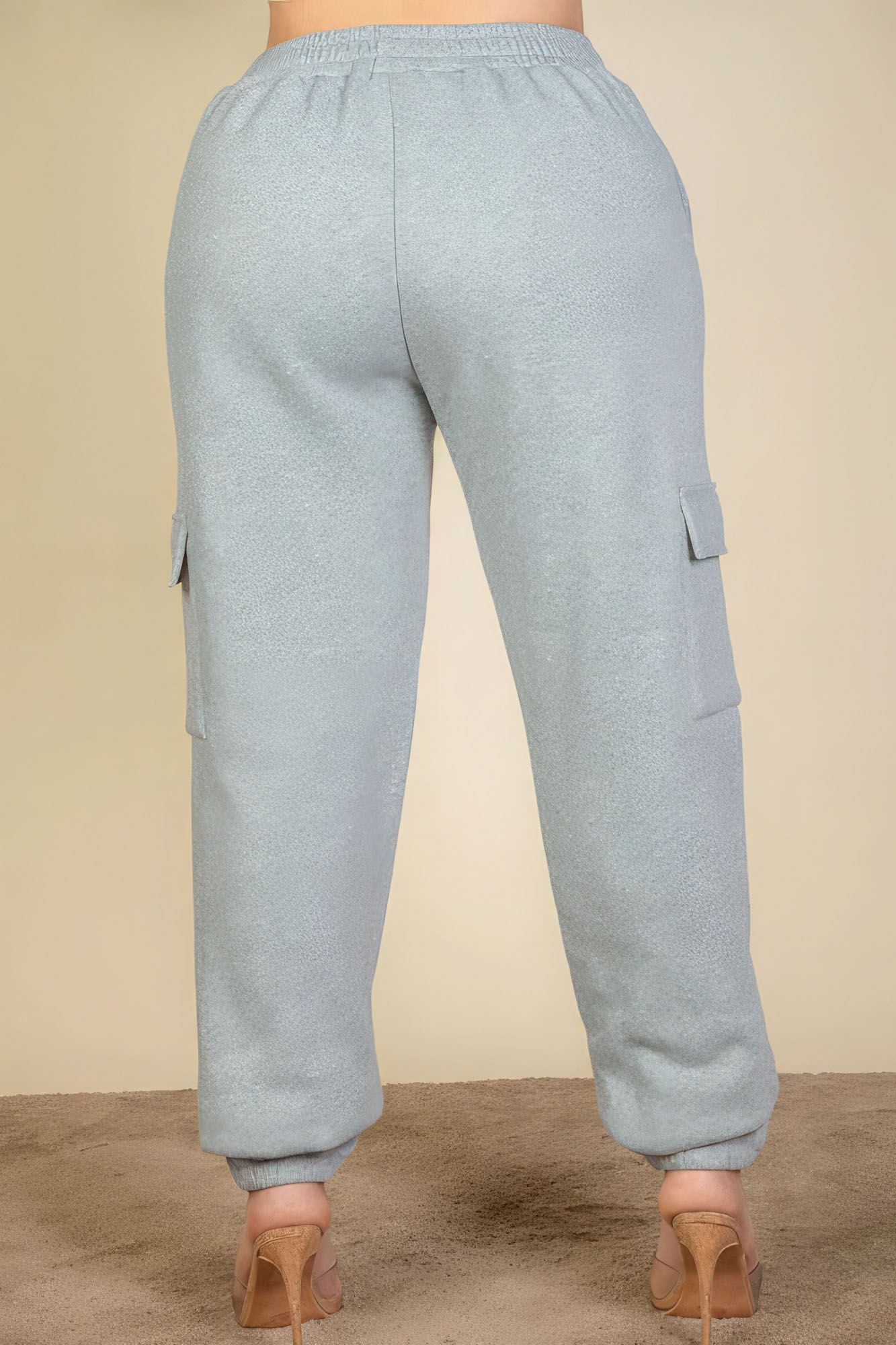Pantalon de survêtement avec cordon de serrage et poche latérale de grande taille (4 couleurs)