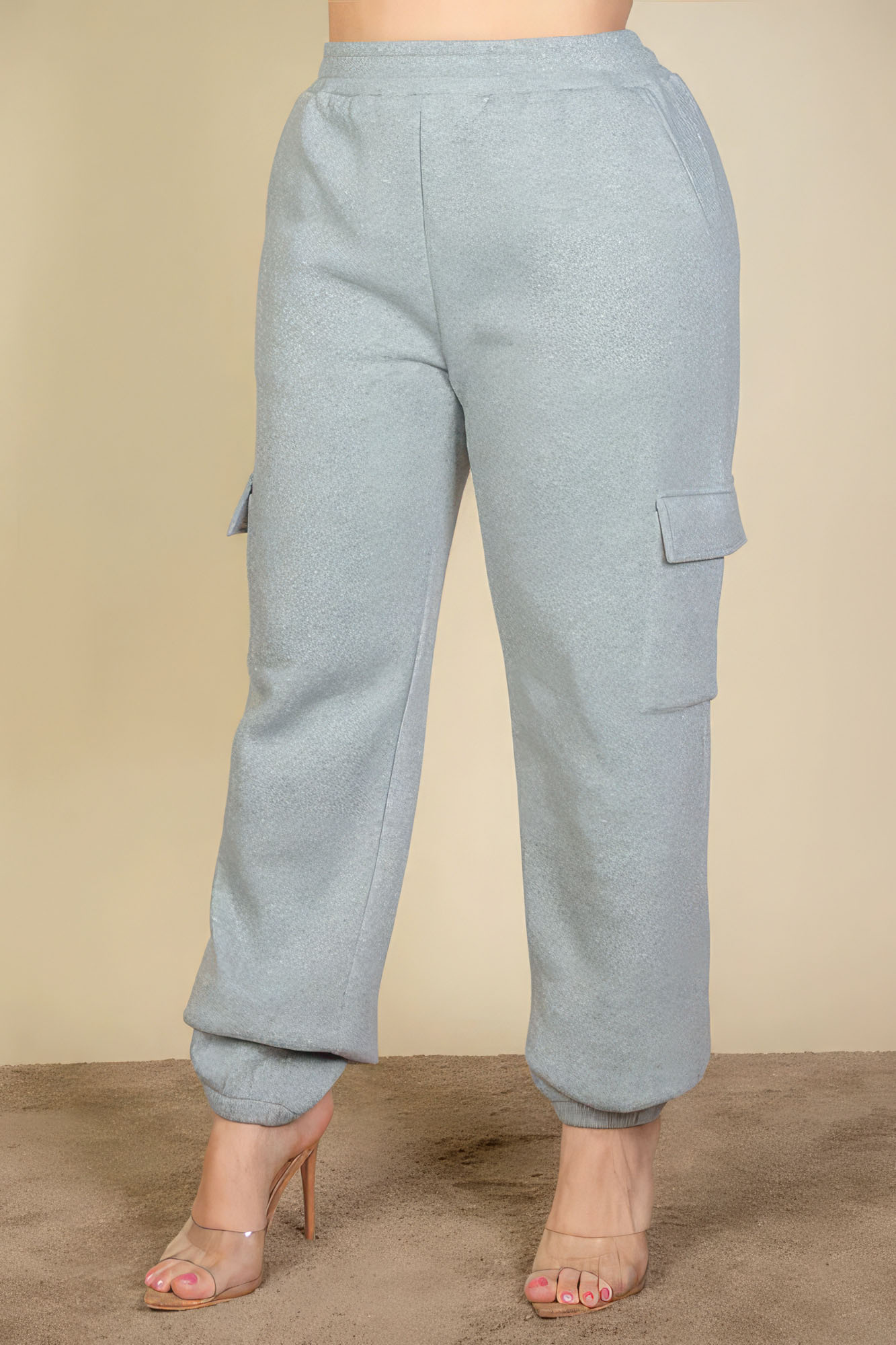 Pantalon de survêtement avec cordon de serrage et poche latérale de grande taille (4 couleurs)
