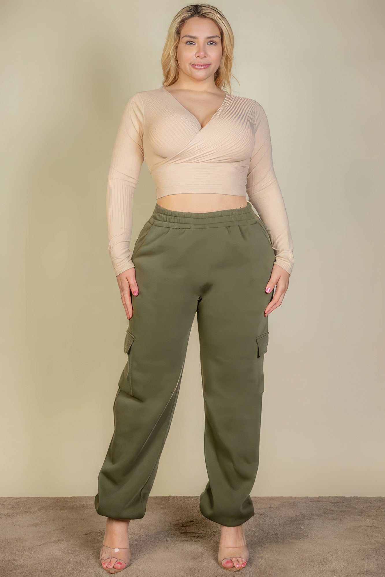 Pantalon de survêtement avec cordon de serrage et poche latérale de grande taille (4 couleurs)