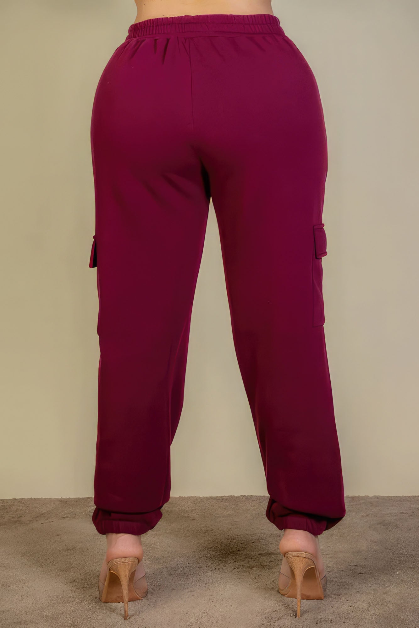 Pantalon de survêtement avec cordon de serrage et poche latérale de grande taille (4 couleurs)