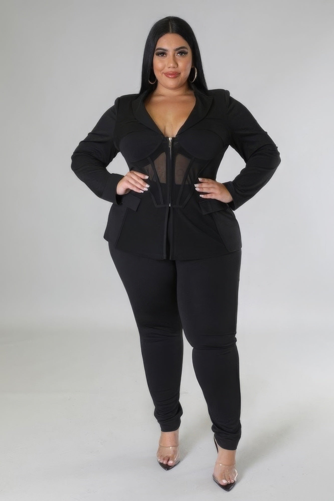Conjunto de negocios de dos piezas Sheer Timeless