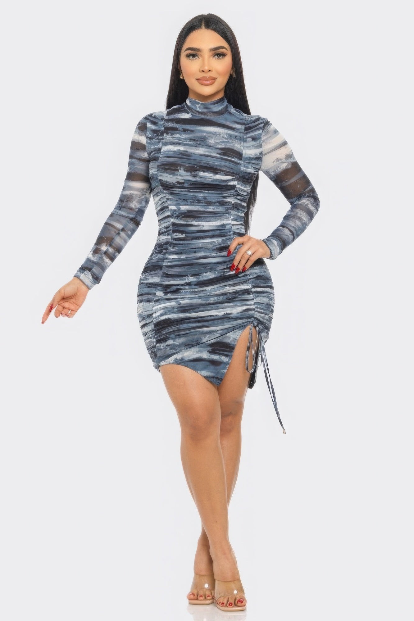 Print Mesh Mini Dress (2 Colors)