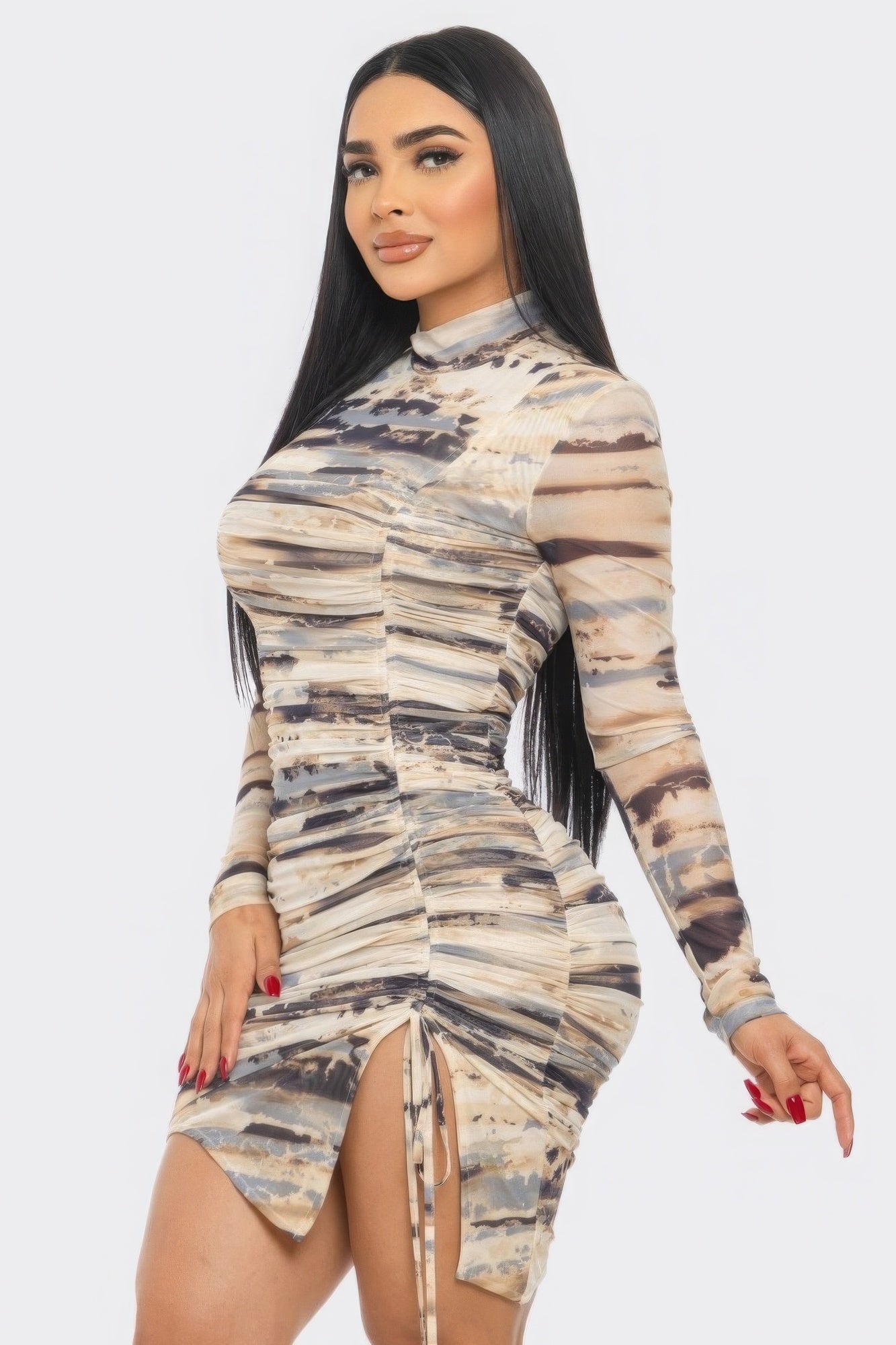 Print Mesh Mini Dress (2 Colors)