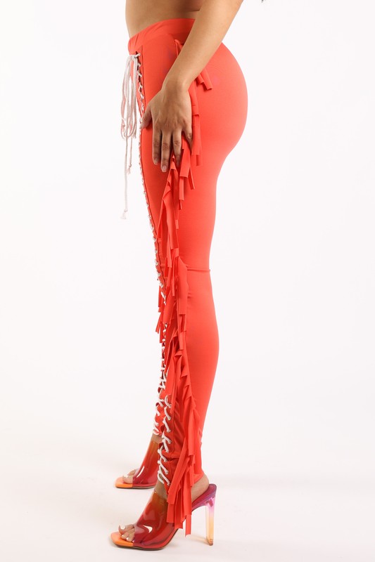 Pantalones con flecos y cordones (más colores)