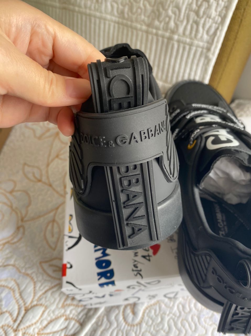 Zapatillas Portofino DG de piel con logo