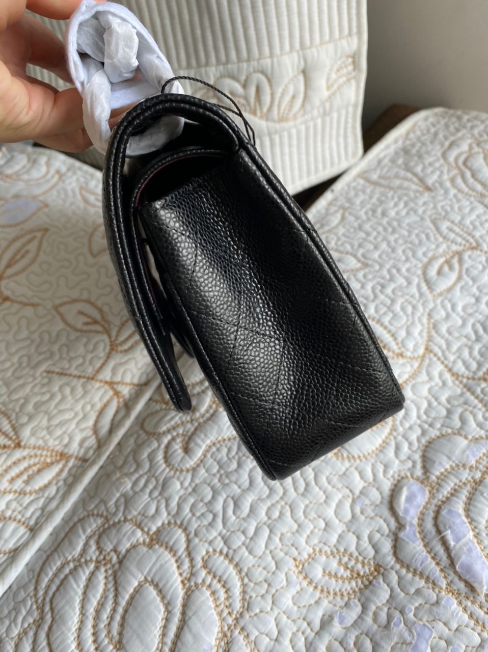 PETIT sac à rabat Cavier matelassé noir