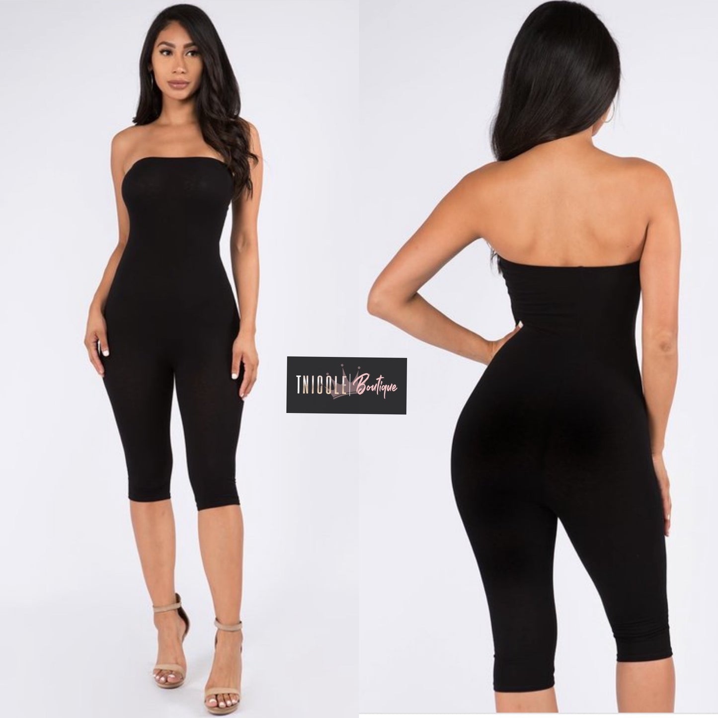 Black Strapless Jumpsuit