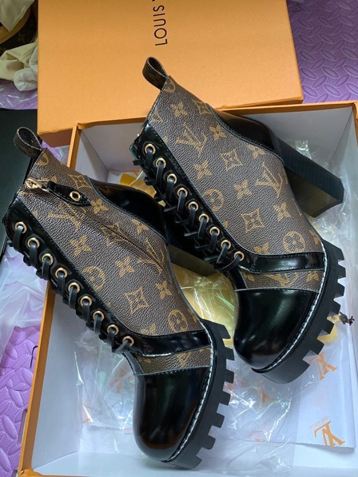 Monogram Chunky Heel Boot
