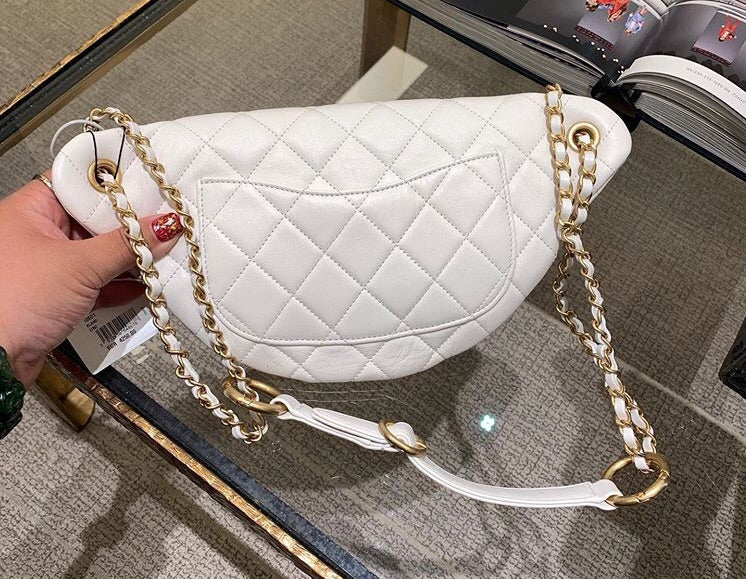 Sac banane en chaîne Coco blanc