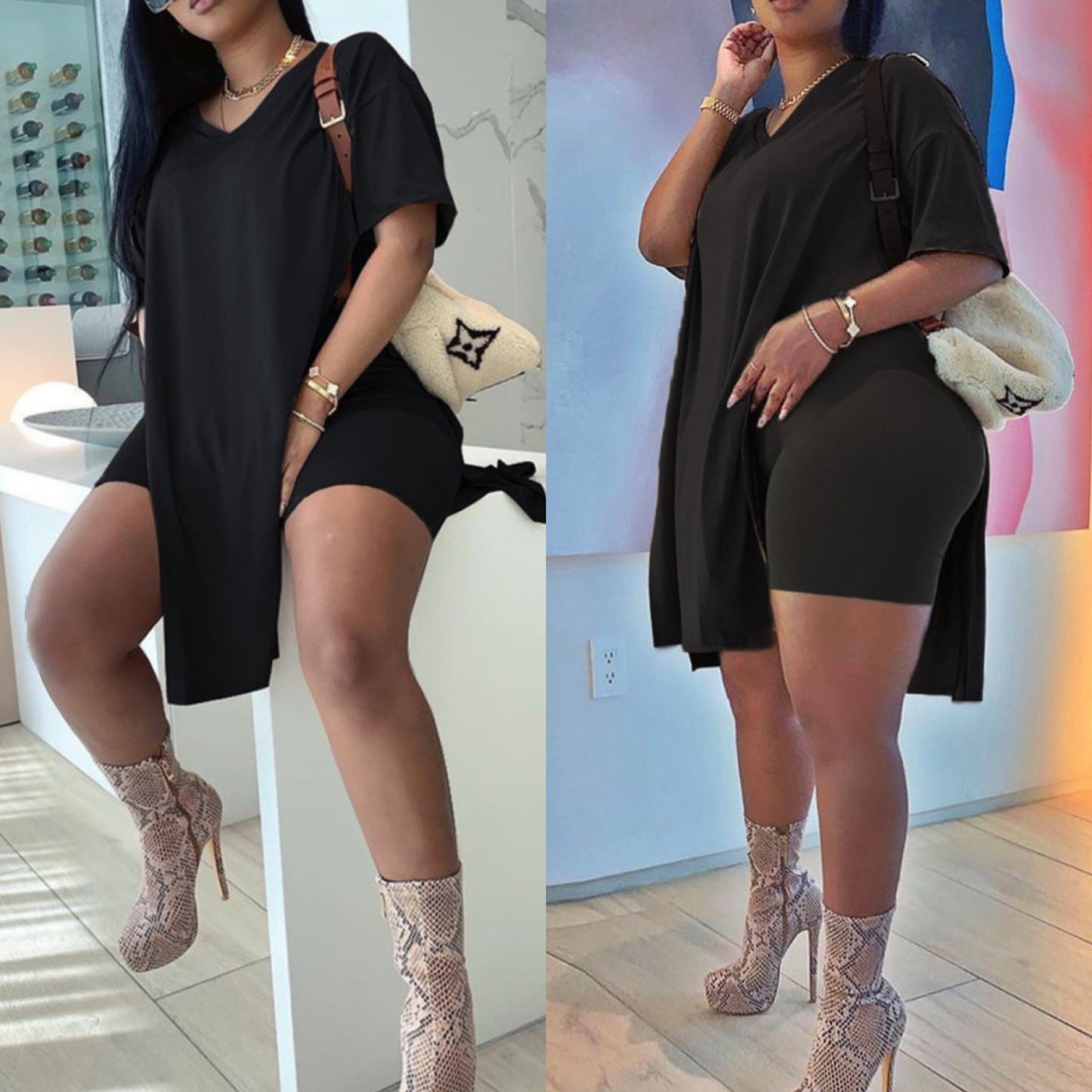 Conjunto de aberturas y pantalones cortos (varios colores)