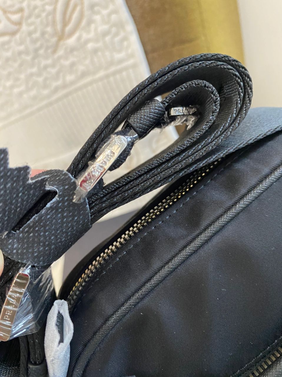 Sac porté épaule en Re-Nylon et cuir Saffiano